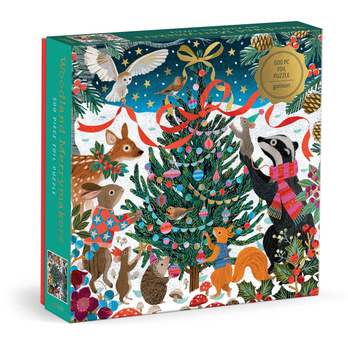 VICTORIA BALL WOODLAND MERRYMAKERS 500 PIECE FOIL PUZZLE