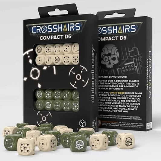 CROSSHAIRS COMPACT D6 DICE SET: BEIGE & OLIVE