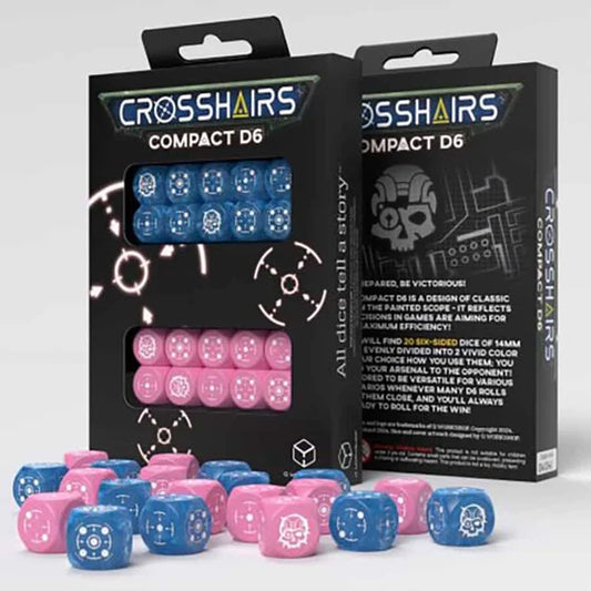 CROSSHAIRS COMPACT D6 DICE SET: BLUE & PINK