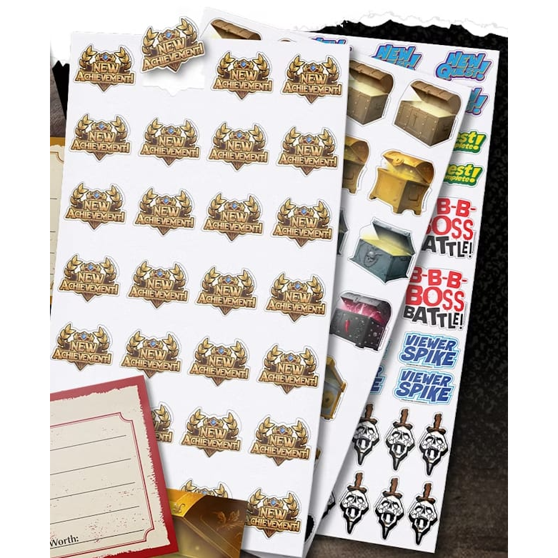 DUNGEON CRAWLER CARL RPG CHARACTER JOURNAL STICKER BUNDLE