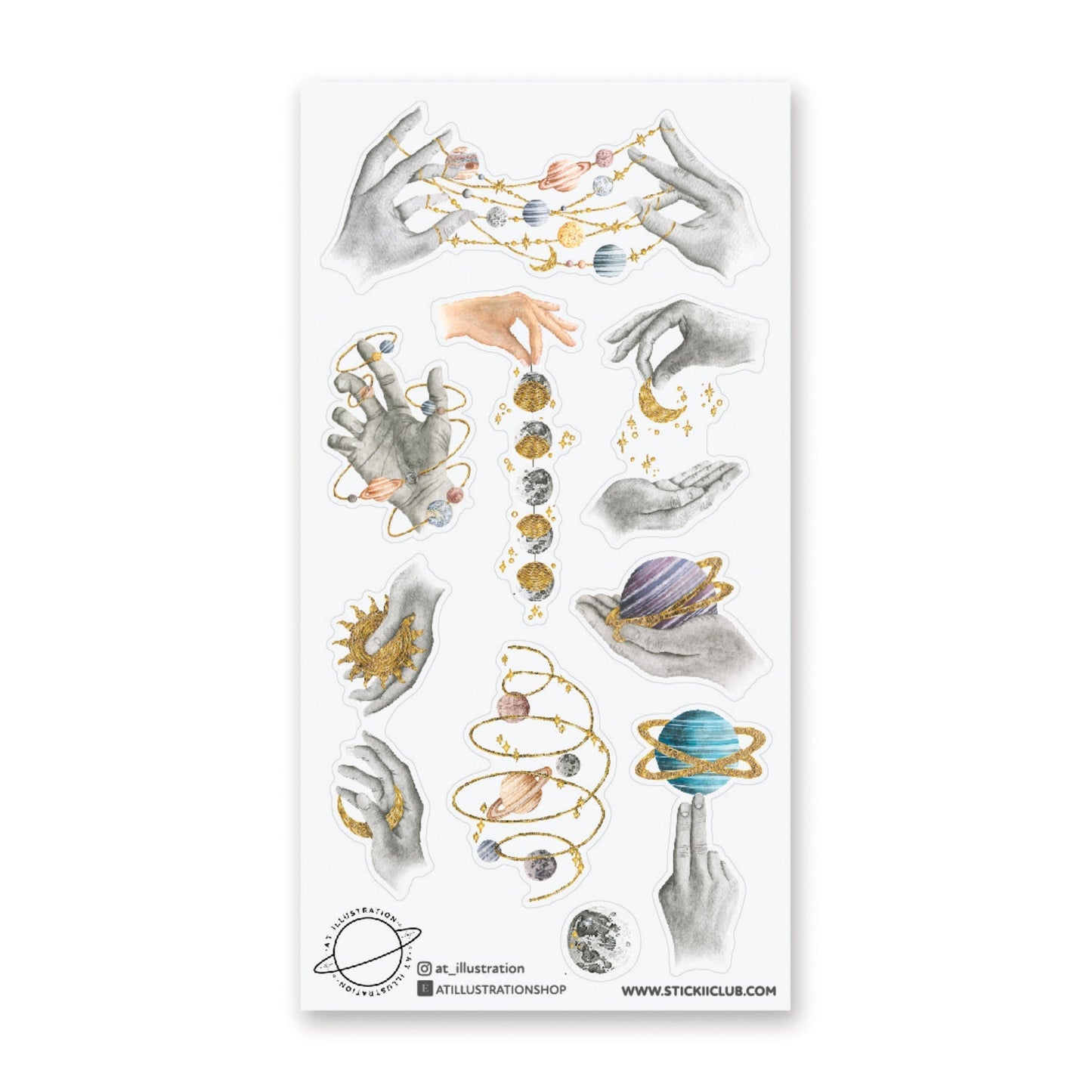 PLANETARY HANDS STICKER SHEET