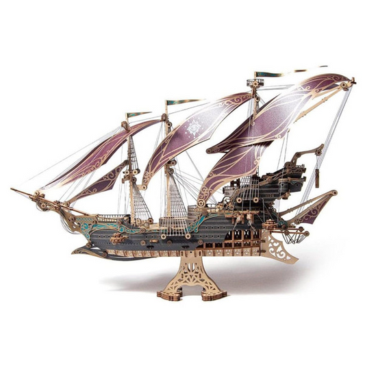 3-D FUTURE CORSAIR SAILING SHIP: PURPLE