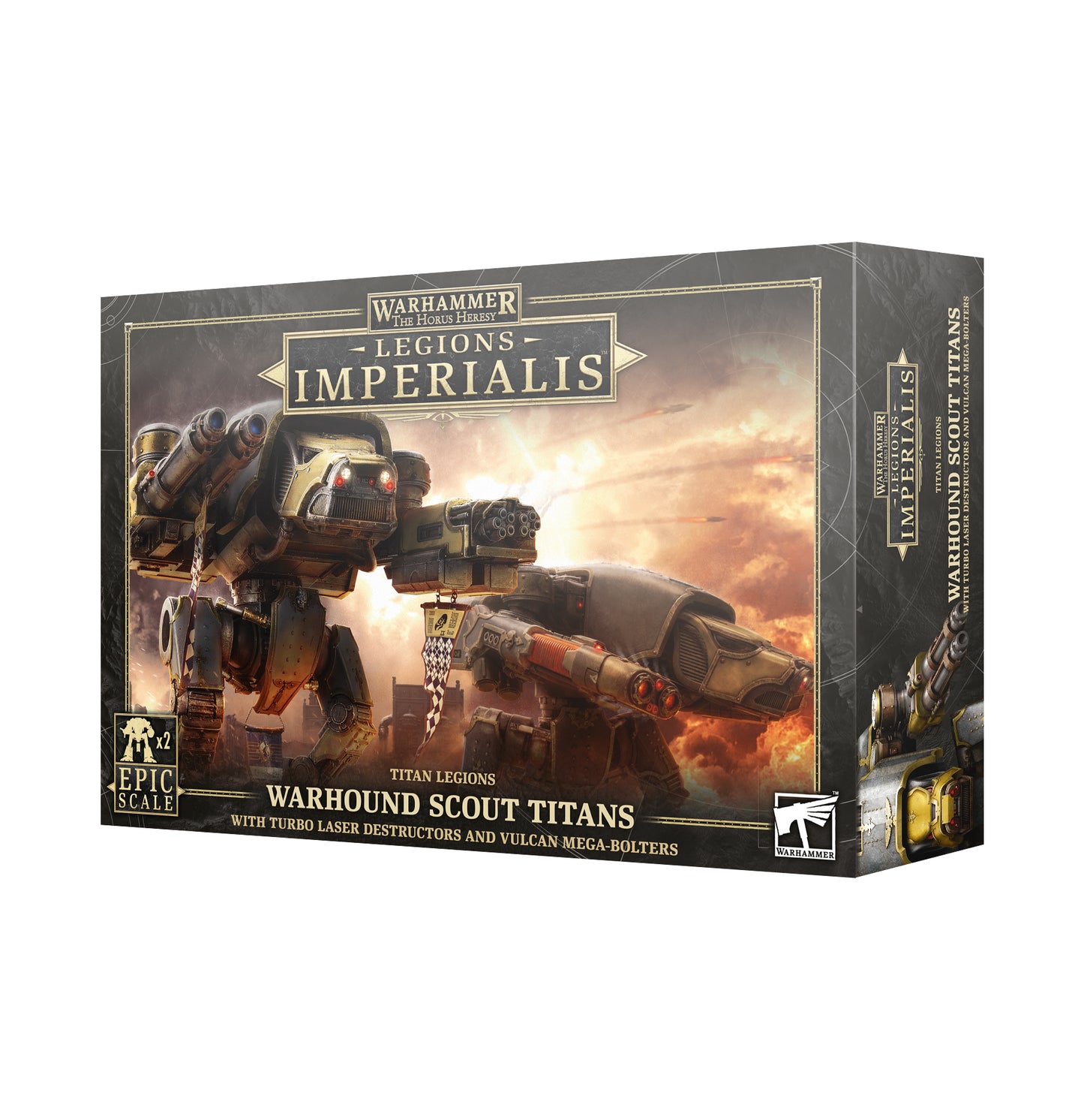 LEGIONS IMPERIALIS WARHOUND TITANS WITH TURBO LASERS & MEGA BOLTERS