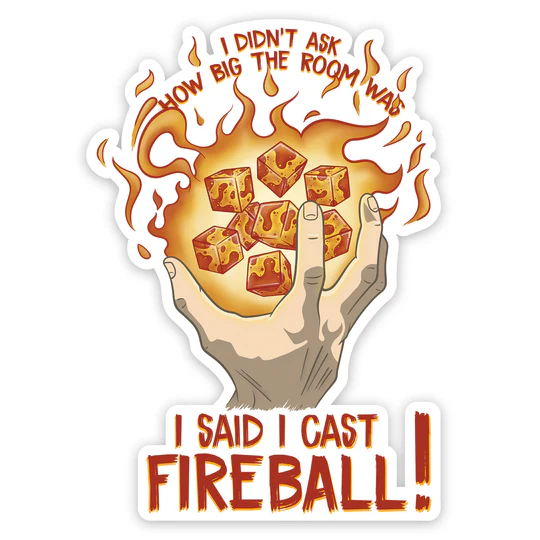 I CAST FIREBALL VINYL STICKER