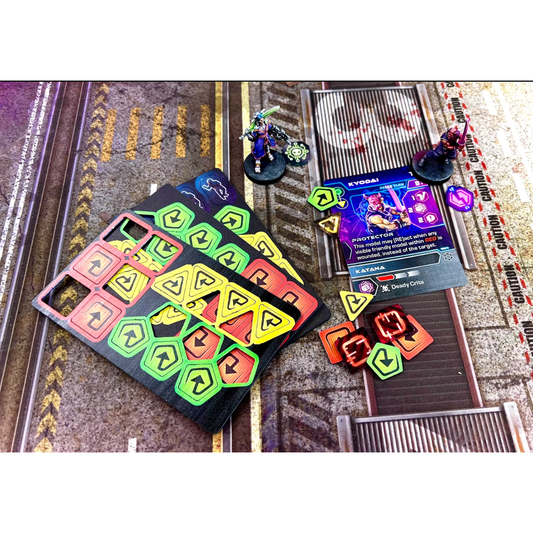CYBERPUNK RED COMBAT ZONE RE/ACTION TOKEN SET