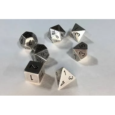 SOLID METAL POLY DICE SET (7)