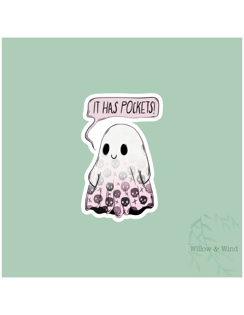 IT HAS POCKETS! GHOST STICKER