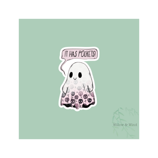 IT HAS POCKETS! GHOST STICKER