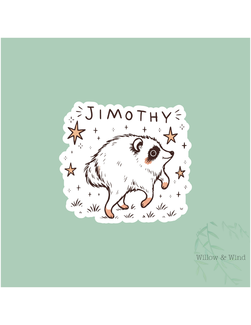 JIMOTHY THE RACCOON STICKER