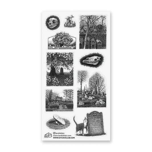 HAUNTED CEMETERY STICKER SHEET