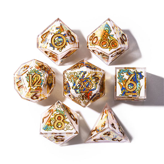 DISPEL CROUCHING PHOENIX HIDDEN DRAGON 7PC DICE SET