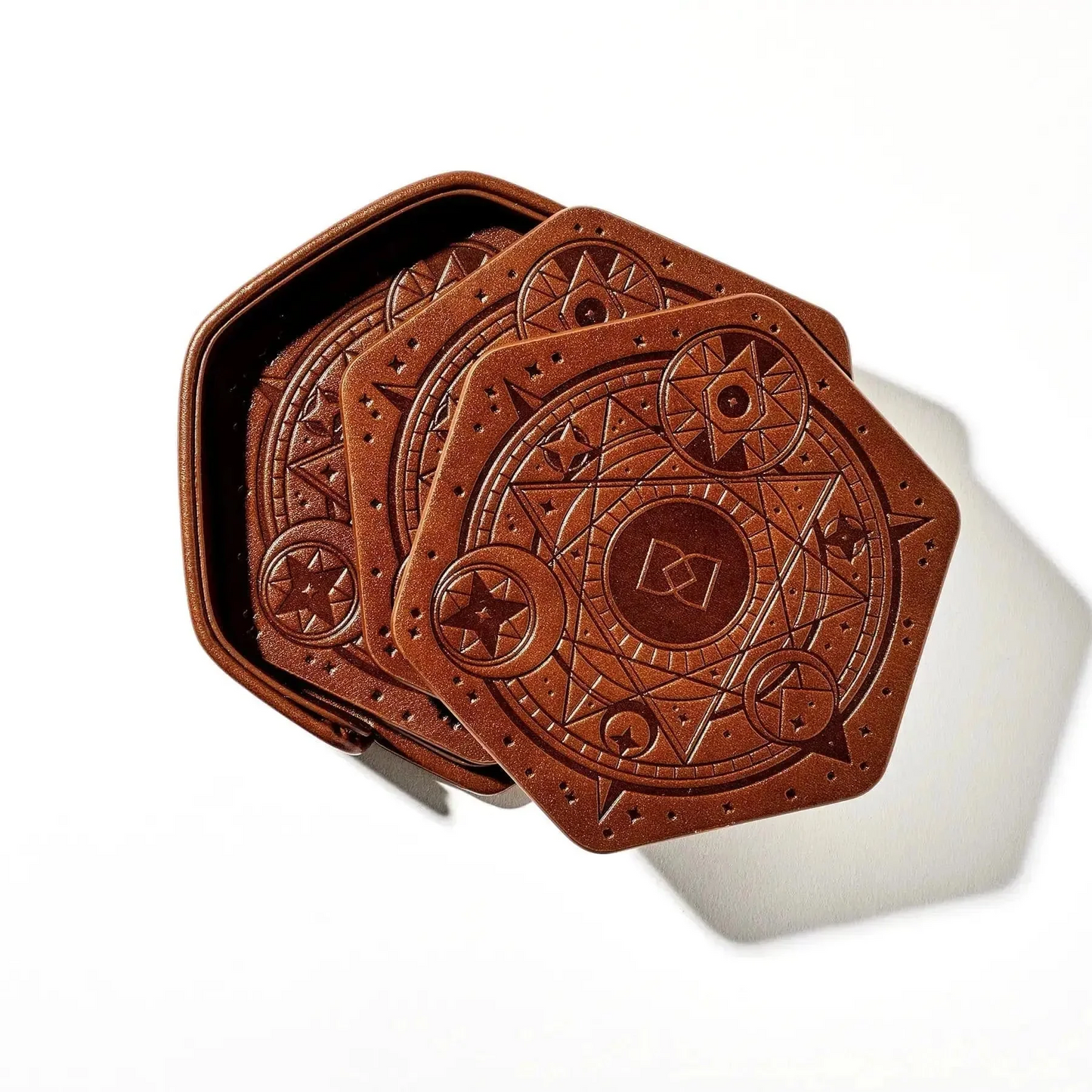MAGICAL CIRCLE COASTERS - BROWN (4)