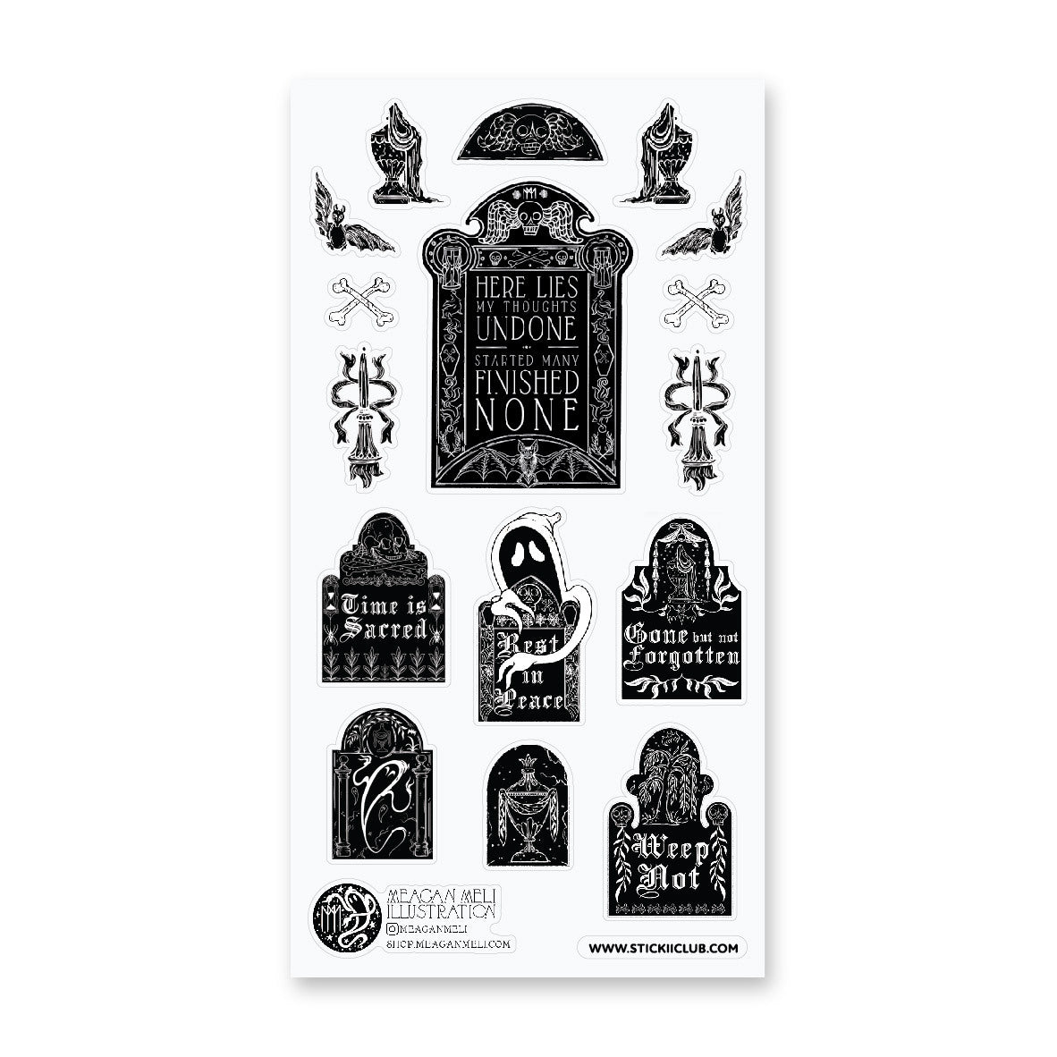 DEARLY DEPARTED STICKER SHEET