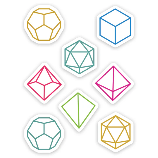 MINIMALIST DICE SET VINYL STICKER