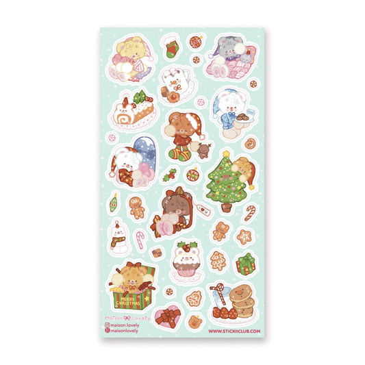 SNUGGLY WINTER BEARS STICKER SHEET