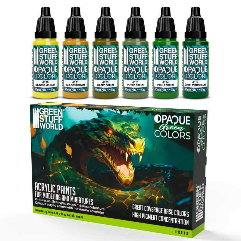 GSW OPAQUE GREEN COLORS PAINT SET