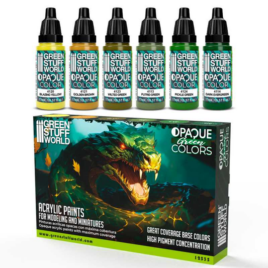 GSW OPAQUE GREEN COLORS PAINT SET