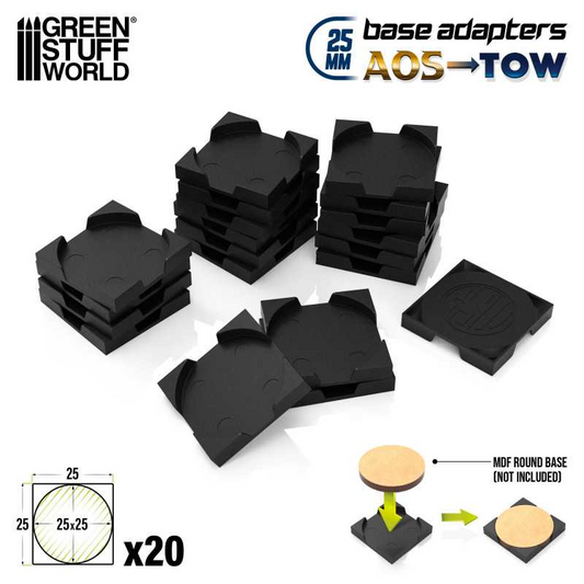 GSW BASE ADAPTER ROUND TO SQUARE 25MM