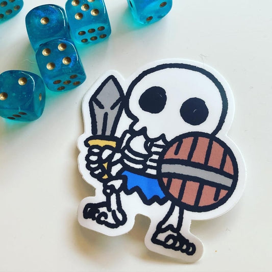 SKELETON WITH SWORD AND SHIELD STICKER
