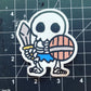 SKELETON WITH SWORD AND SHIELD STICKER