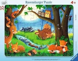 RAVENSBURGER CHILDREN'S FRAME PUZZLE WHEN ANIMALS SLEEP 35 PC