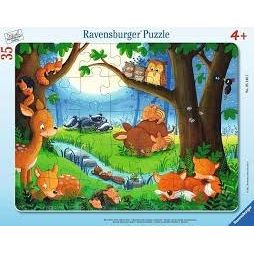 RAVENSBURGER CHILDREN'S FRAME PUZZLE WHEN ANIMALS SLEEP 35 PC