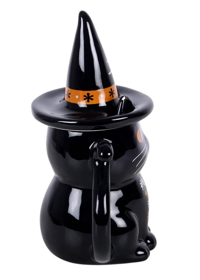 FRIGHTFUL FOLK BLACK CAT LIDDED HALLOWEEN MUG
