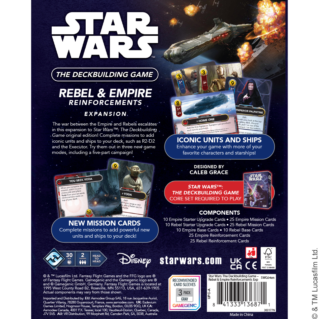 STAR WARS DECKBUILDING GAME: REBEL & EMPIRE REINFORCEMENTS EXPANSION