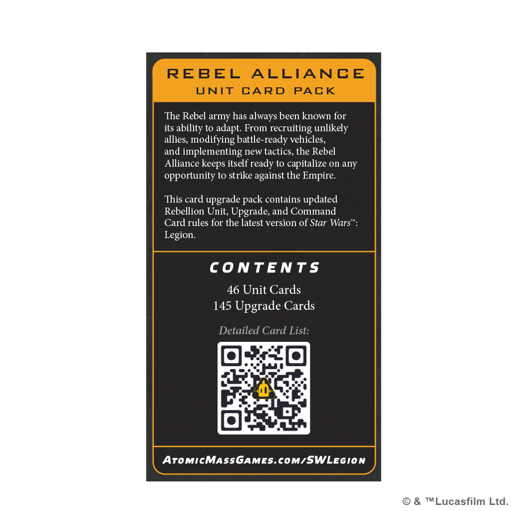 STAR WARS LEGION: REBEL ALLIANCE CARD PACK
