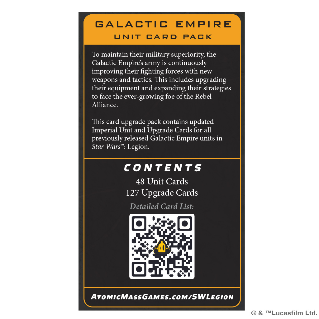 STAR WARS LEGION: GALACTIC EMPIRE CARD PACK