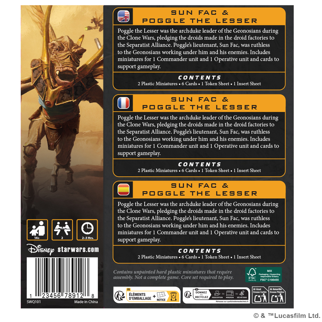 STAR WARS LEGION: SUN FAC & POGGLE THE LESSER