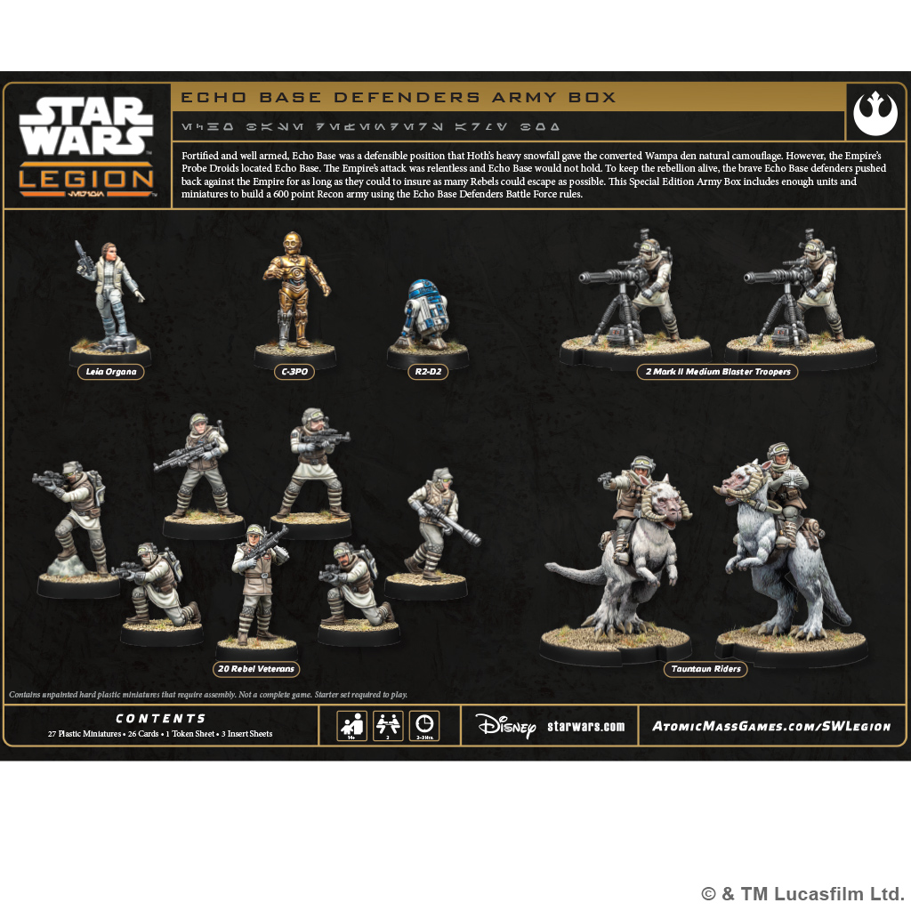 STAR WARS LEGION: ECHO BASE DEFENDERS SPECIAL EDITION ARMY BOX