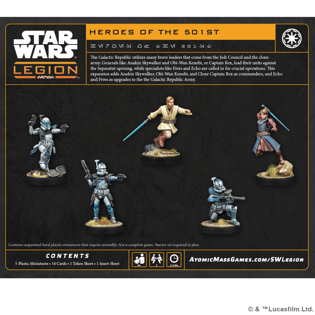 STAR WARS LEGION HEROES OF THE 501ST (CLONE ARMY)