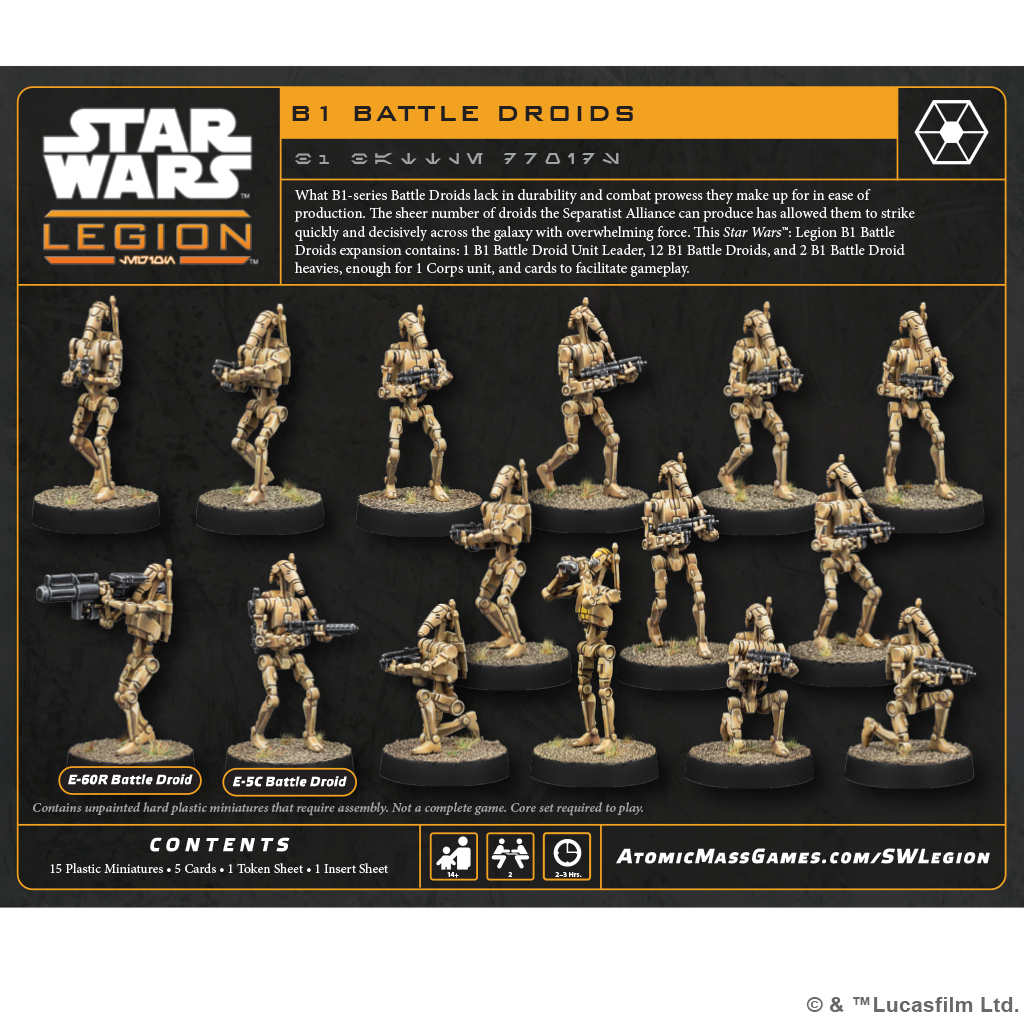 STAR WARS LEGION B1 BATTLE DROIDS