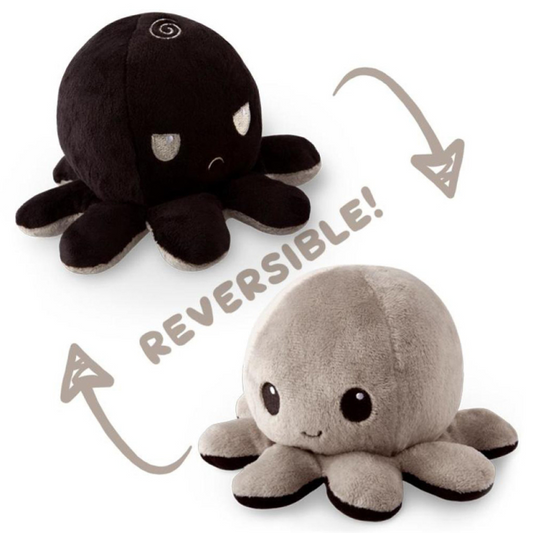 REVERSIBLE PLUSH OCTOPUS BLACK/GREY