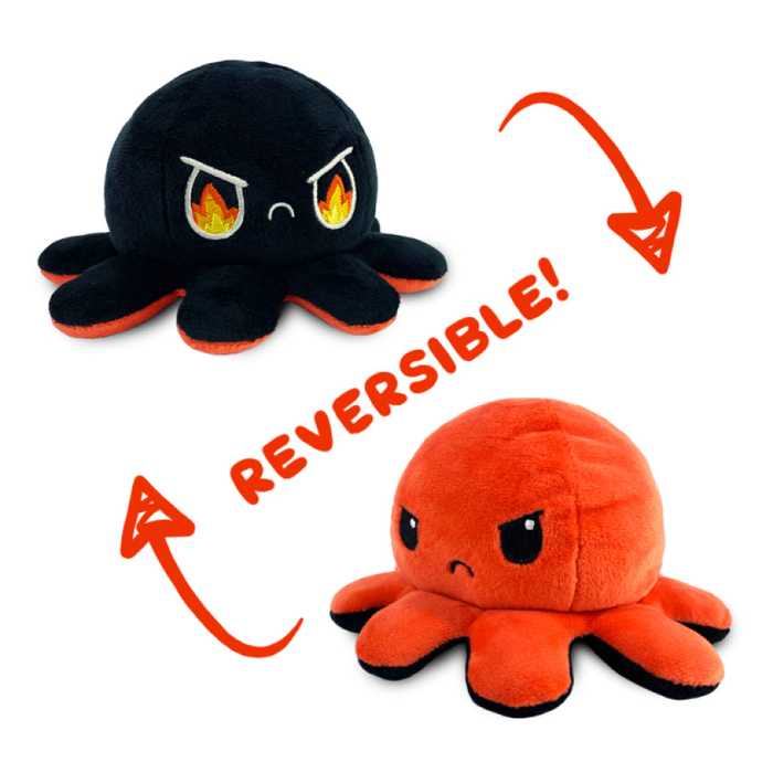 REVERSIBLE OCTOPUS PLUSH BLACK/RED