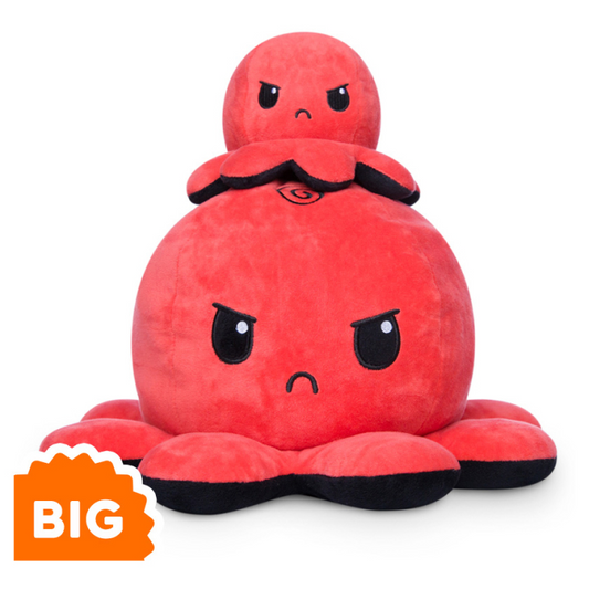 BIG REVERSIBLE OCTOPUS PLUSH RED/BLACK