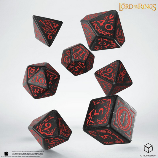 LORD OF THE RINGS 7 PC DICE SET MORDOR