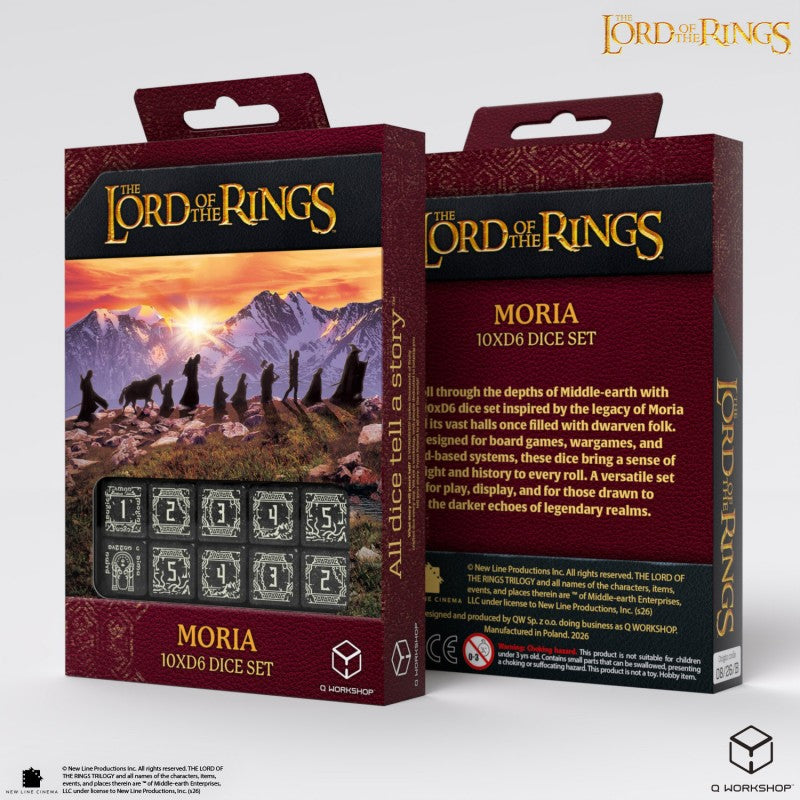 LORD OF THE RINGS 10 D6 DICE SET MORIA GLOW IN THE DARK
