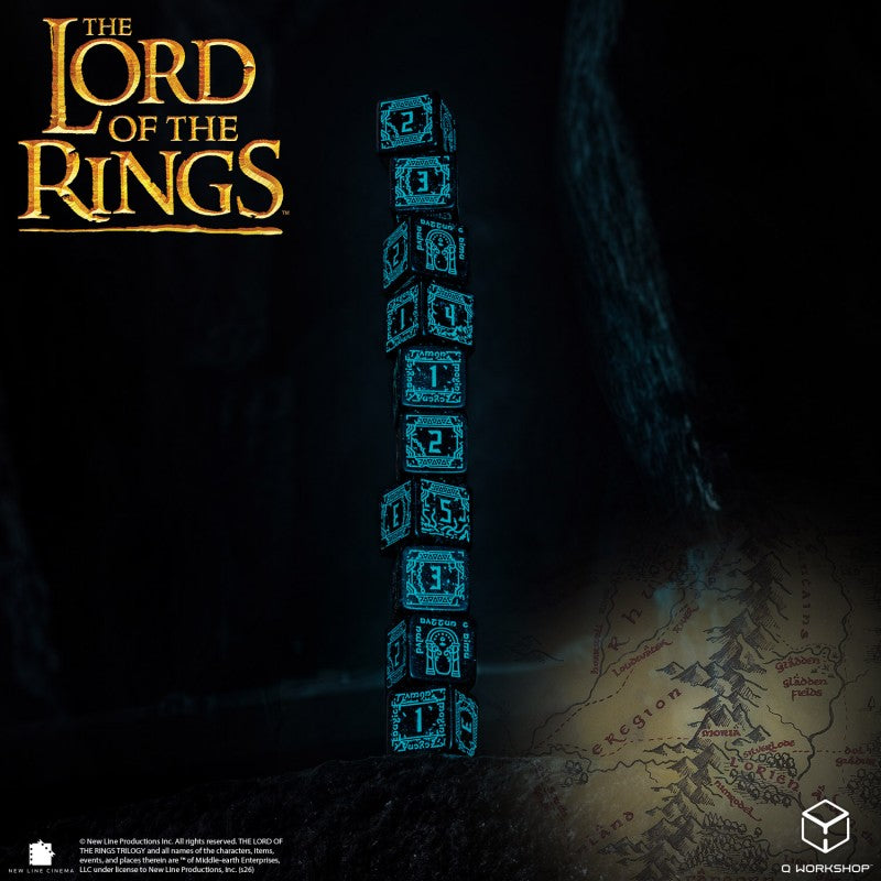 LORD OF THE RINGS 10 D6 DICE SET MORIA GLOW IN THE DARK