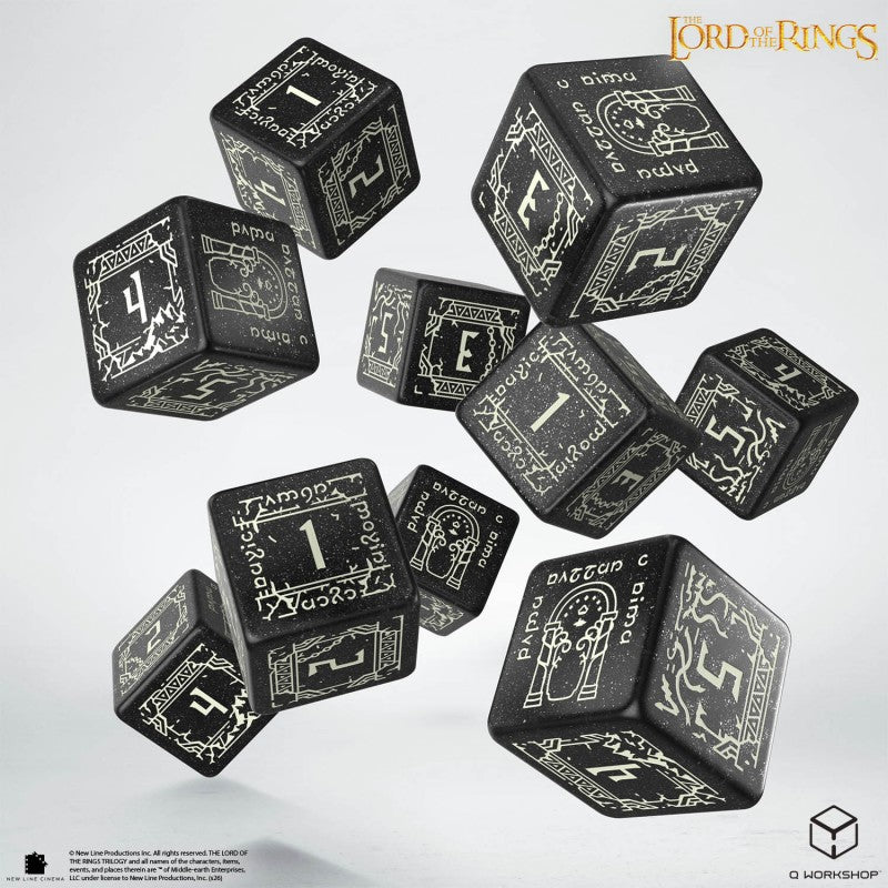 LORD OF THE RINGS 10 D6 DICE SET MORIA GLOW IN THE DARK