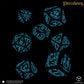 LORD OF THE RINGS 7 PC DICE SET MORIA GLOW IN THE DARK