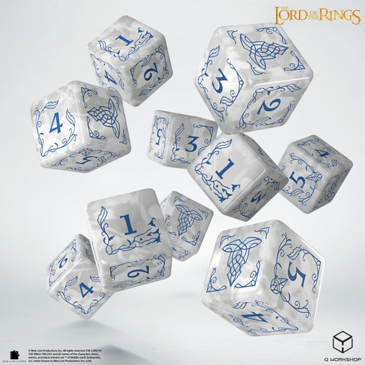 LORD OF THE RINGS 10 D6 DICE SET RIVENDELL STONE