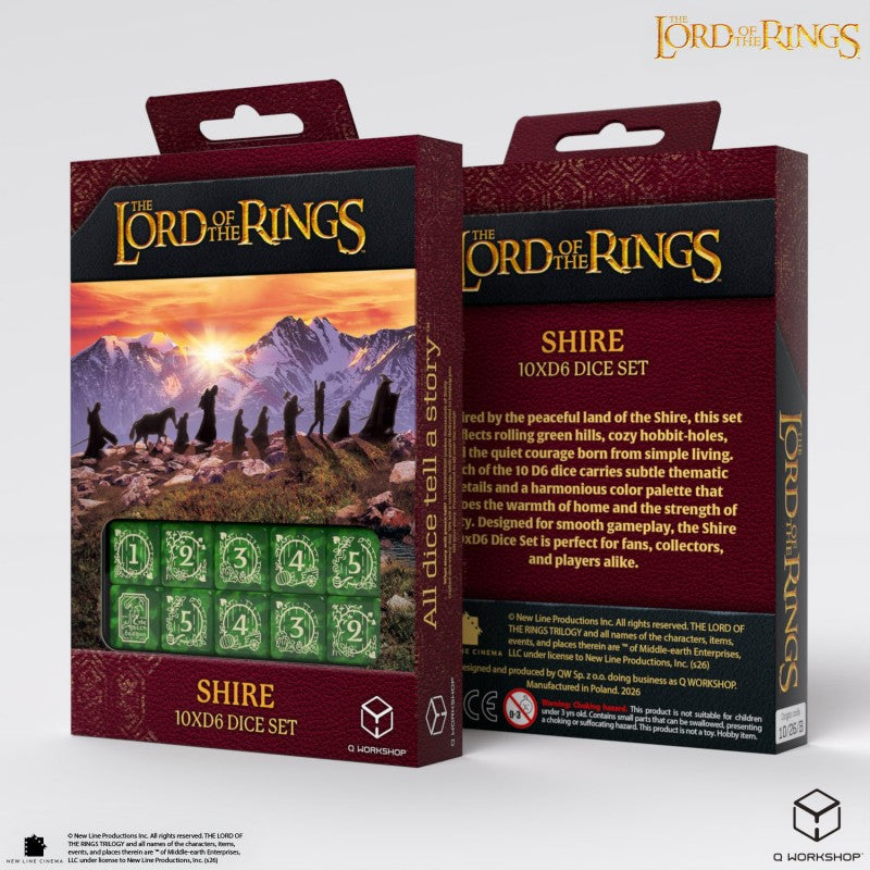 LORD OF THE RINGS 10 D6 DICE SET THE SHIRE