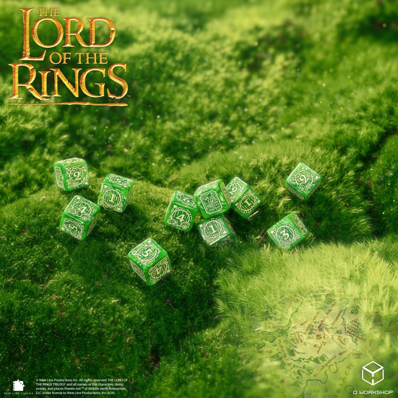 LORD OF THE RINGS 10 D6 DICE SET THE SHIRE