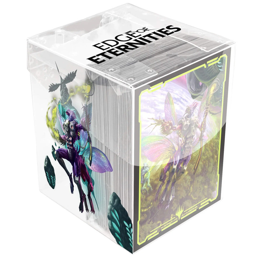 MTG EDGE OF ETERNITIES WORLD SHAPER SLEEVES (100) IN CLEAR DECK BOX