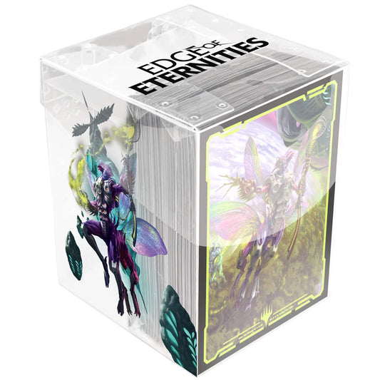 MTG EDGE OF ETERNITIES WORLD SHAPER SLEEVES (100) IN CLEAR DECK BOX