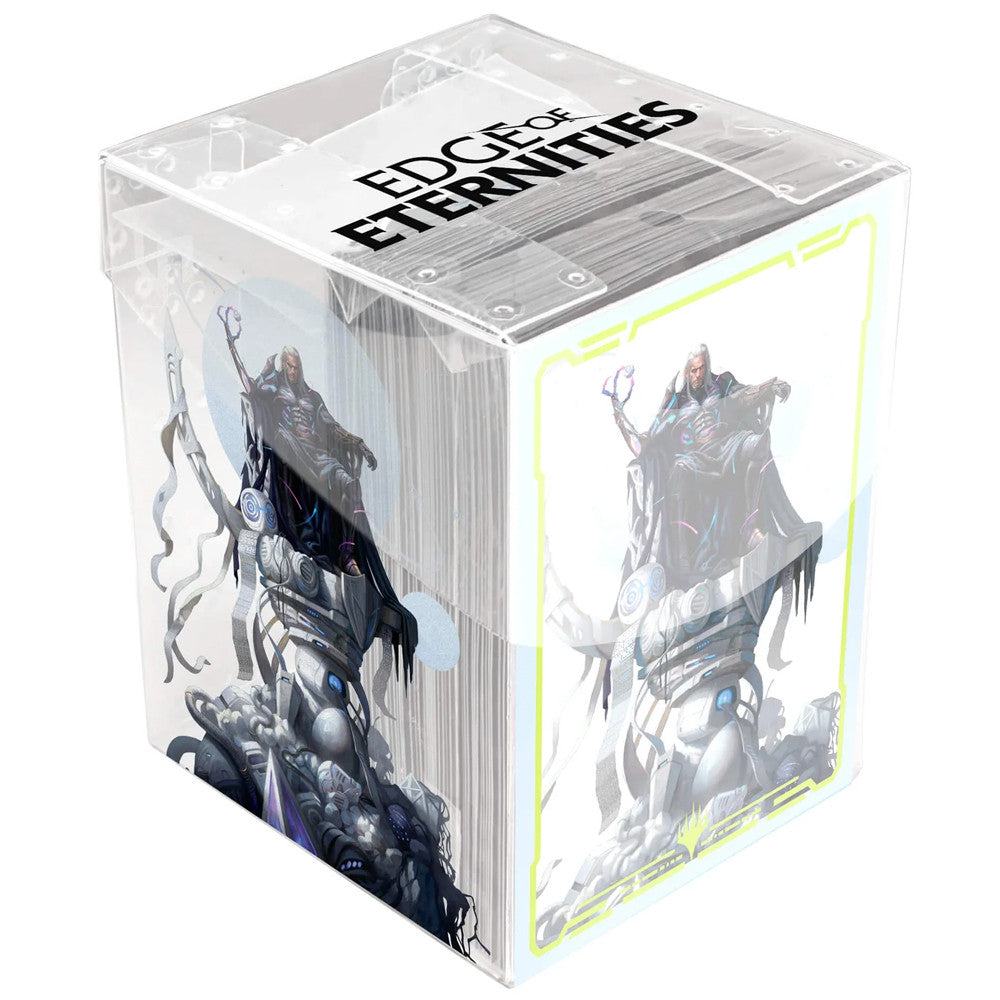 MTG EDGE OF ETERNITIES TEZZERET, CRUEL CAPTAIN SLEEVES (100) IN CLEAR DECK BOX