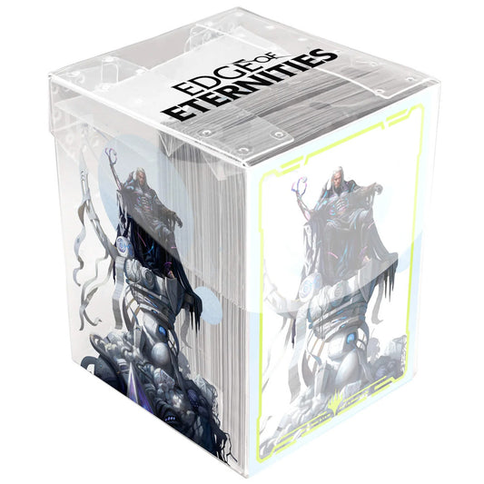 MTG EDGE OF ETERNITIES TEZZERET, CRUEL CAPTAIN SLEEVES (100) IN CLEAR DECK BOX