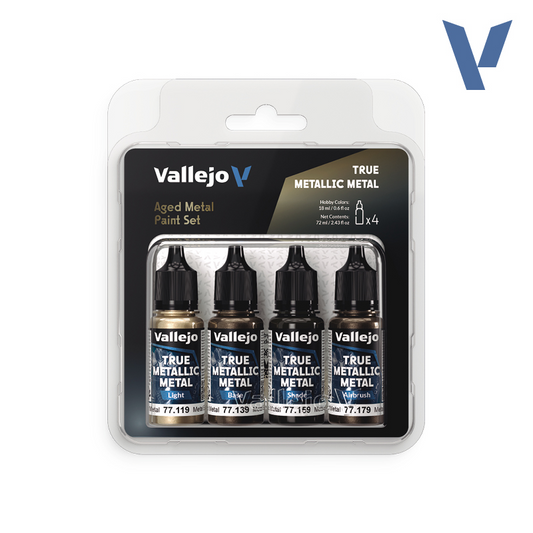 VALLEJO TRUE METALLIC METAL PAINT SET AGED METAL (4 COLORS)